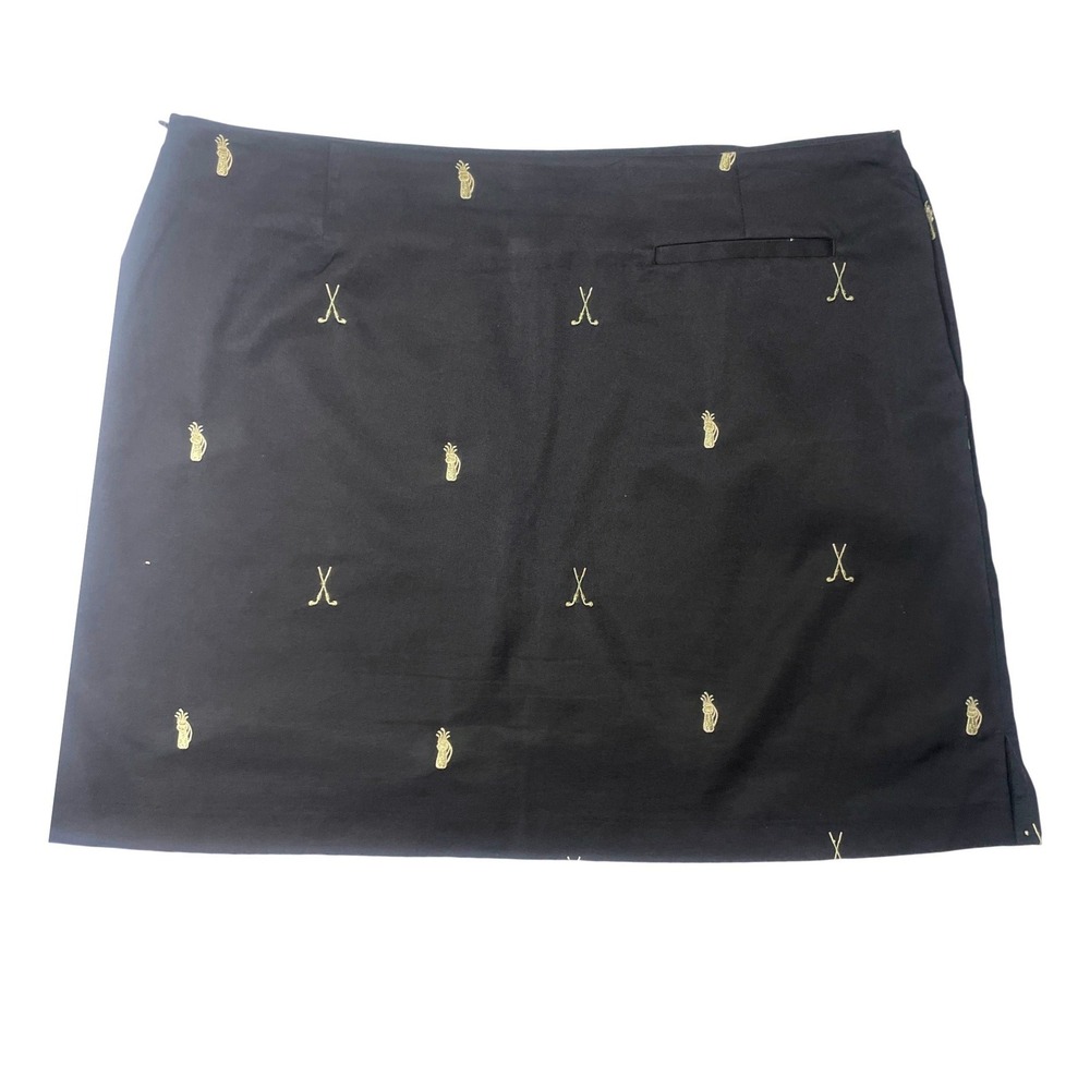 Coral Bay Golf Black Gold Embroidered Golf Club Skort Women's 18